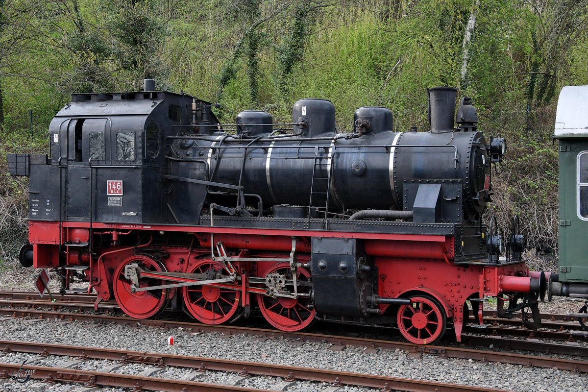 Die 146 BLE wurde im Jahre 1941 von Henschel gebaut. (Eisenbahnmuseum Bochum-Dahlhausen, April 2018)