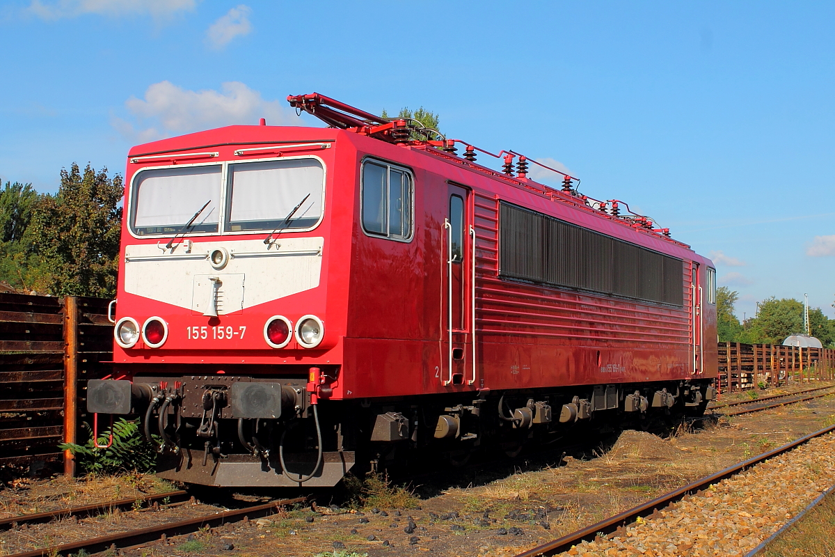 Die 155 159-7 der WFL zu Gast beim 15. Eisenbahnfest am 15.09.2018 im Bw Schöneweide.