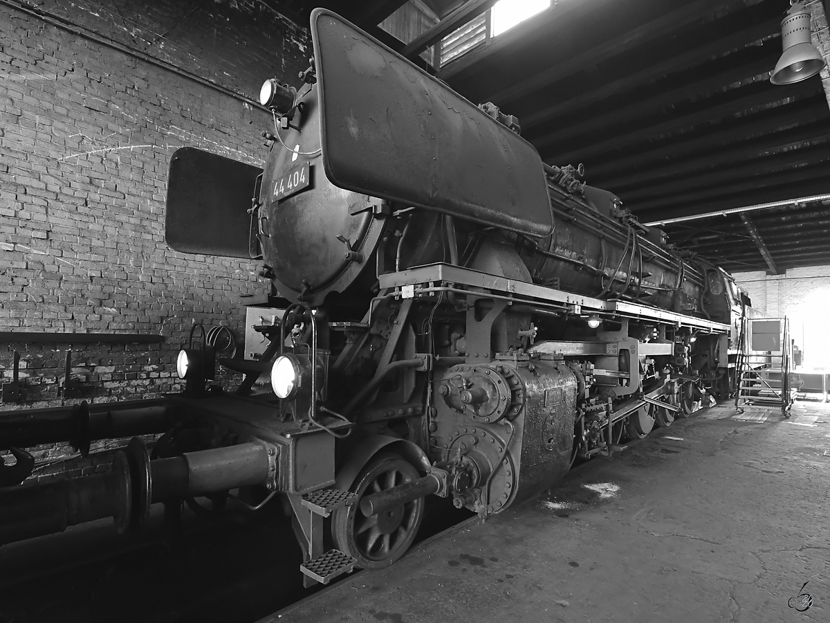 Die 1941 bei Henschel gebaute Dampflokomotive 44 404 war Mitte September 2019 im Eisenbahnmuseum Darmstadt-Kranichstein ausgestellt.