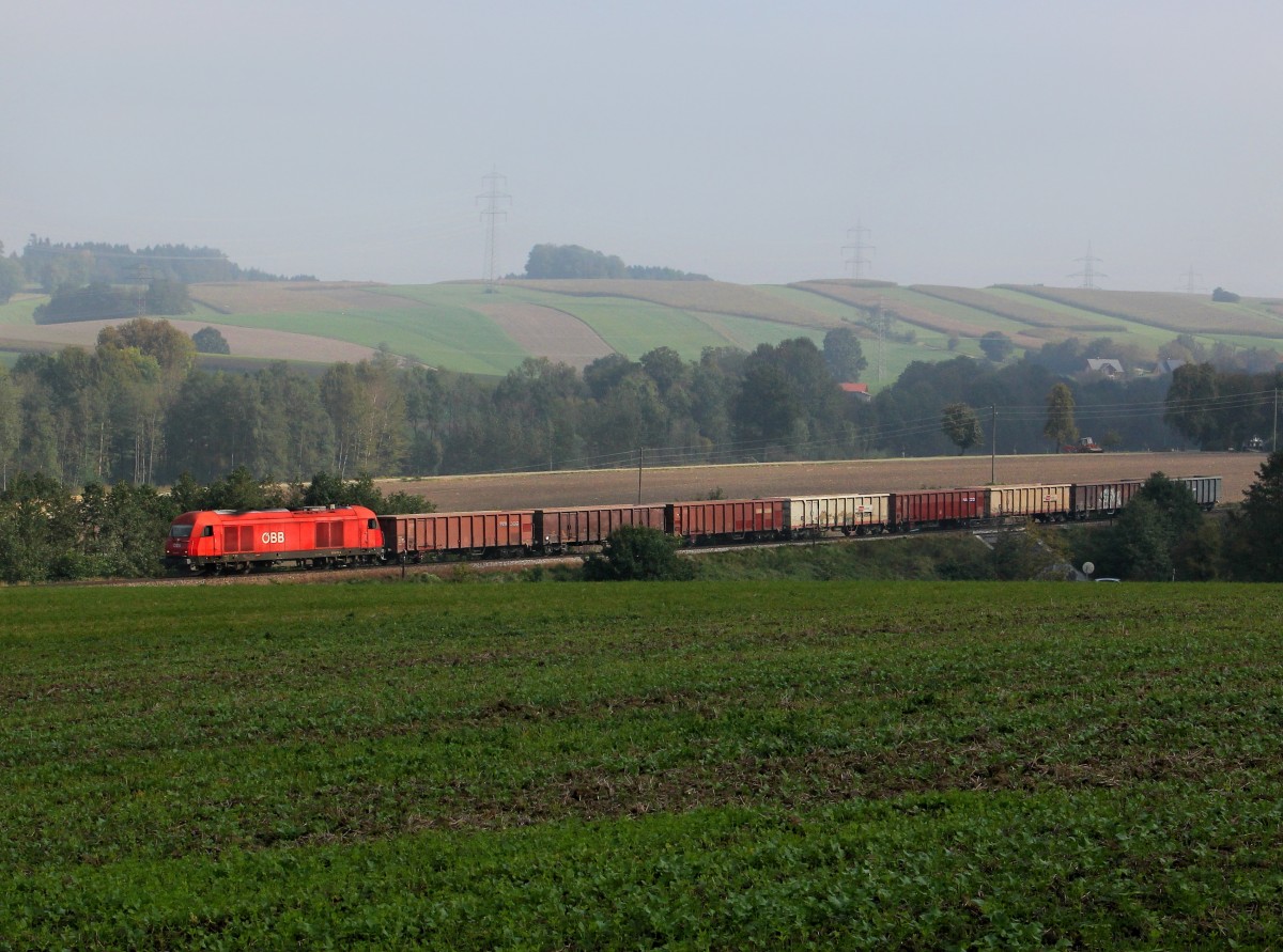 Die 2016 074 mit einem leeren Rübenzug am 06.10.2014 unterwegs bei Wippenham.