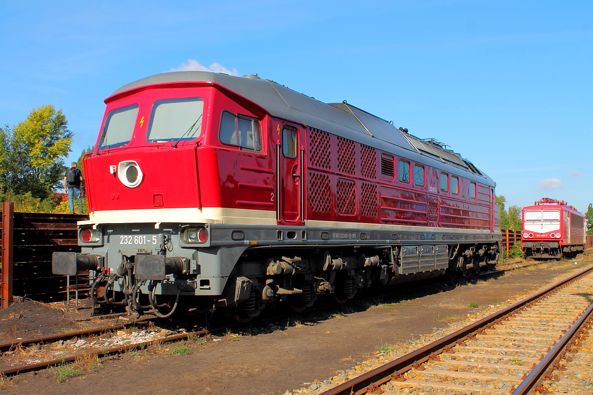 Die 232 601-5 der WFL zu Gast beim 15. Berliner Eisenbahnfest am 15.09.2018 im Bw Schöneweide.