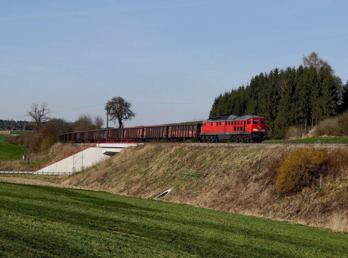 Die 233 367 mit einem Güterzug am 31.03.2017 unterwegs bei Neumarkt-Sankt Veit.