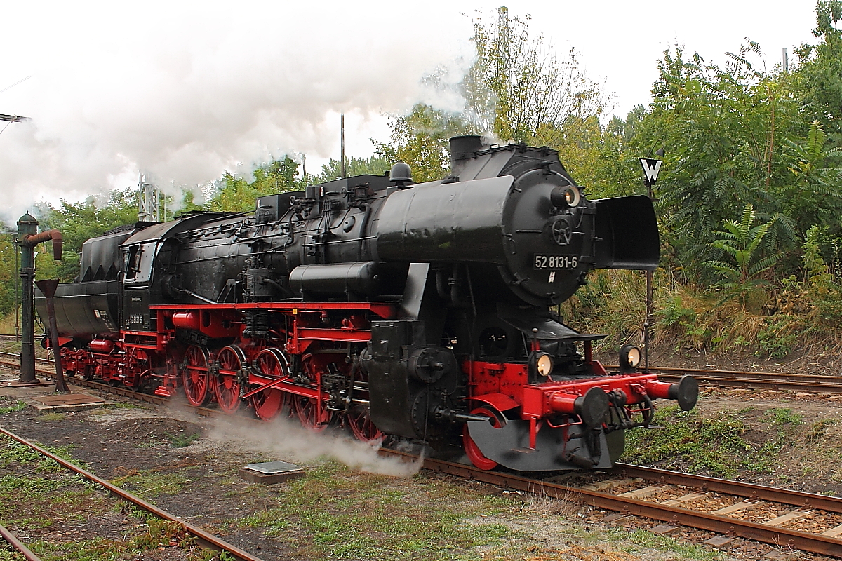 Die 52 8131-6 der WFL zu Gast beim 11. Berliner Eisenbahnfest in Berlin-Schöneweide am 21.09.2014.