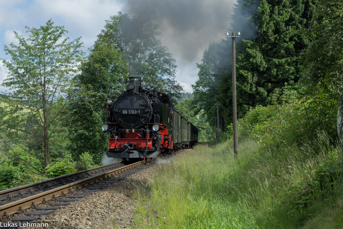 Die 99 1739 mit P1001 in Unterneudorf, 20.06.2016