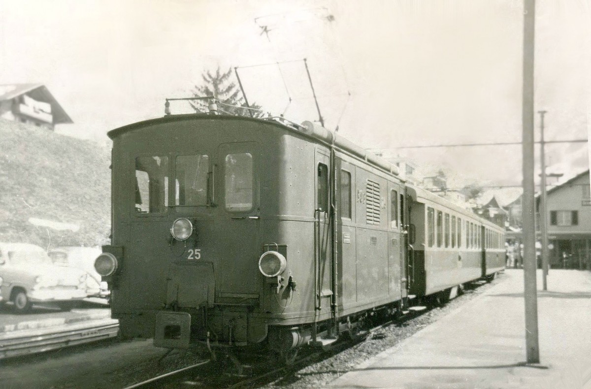 Die alten Lokomotiven der Berner Oberland Bahn - Lok 25: Grindelwald, im Sommer 1963. 