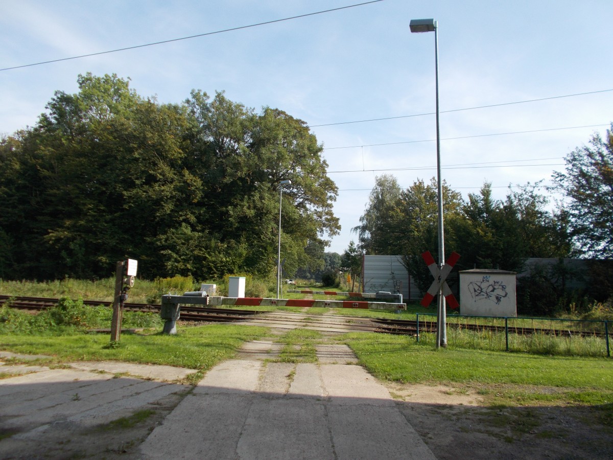 Die Anrufschranke in Teschenhagen am 15.September 2014.