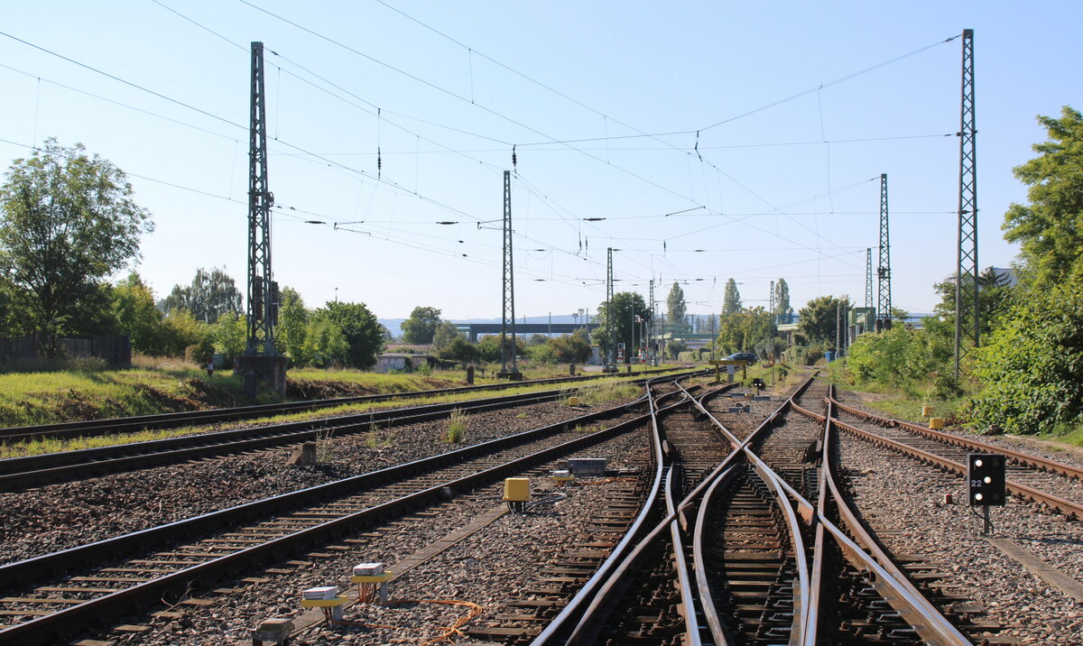 Die Anschlussgleise zur Erfurter Bahn am 16.09.2023 beim Tag der offenen Tür in Erfurt Ost.