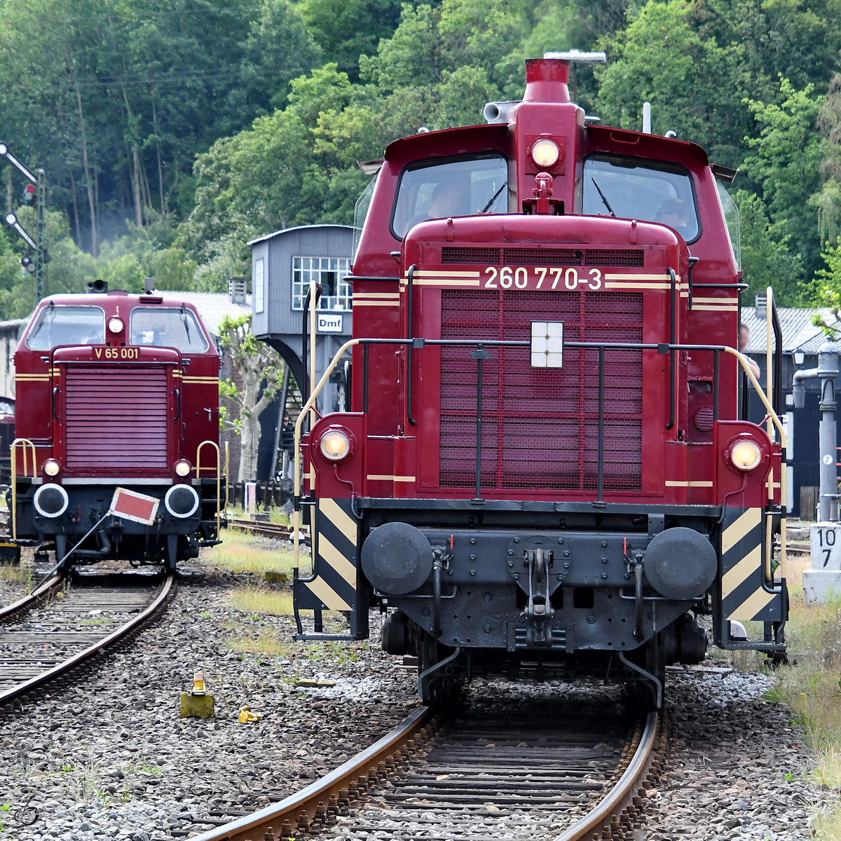 Die beiden  Gaststars  der diesjährigen Museumstage im Eisenbahnmuseum Bochum - 260 770-3 & V 65 001. (Juni 2019)