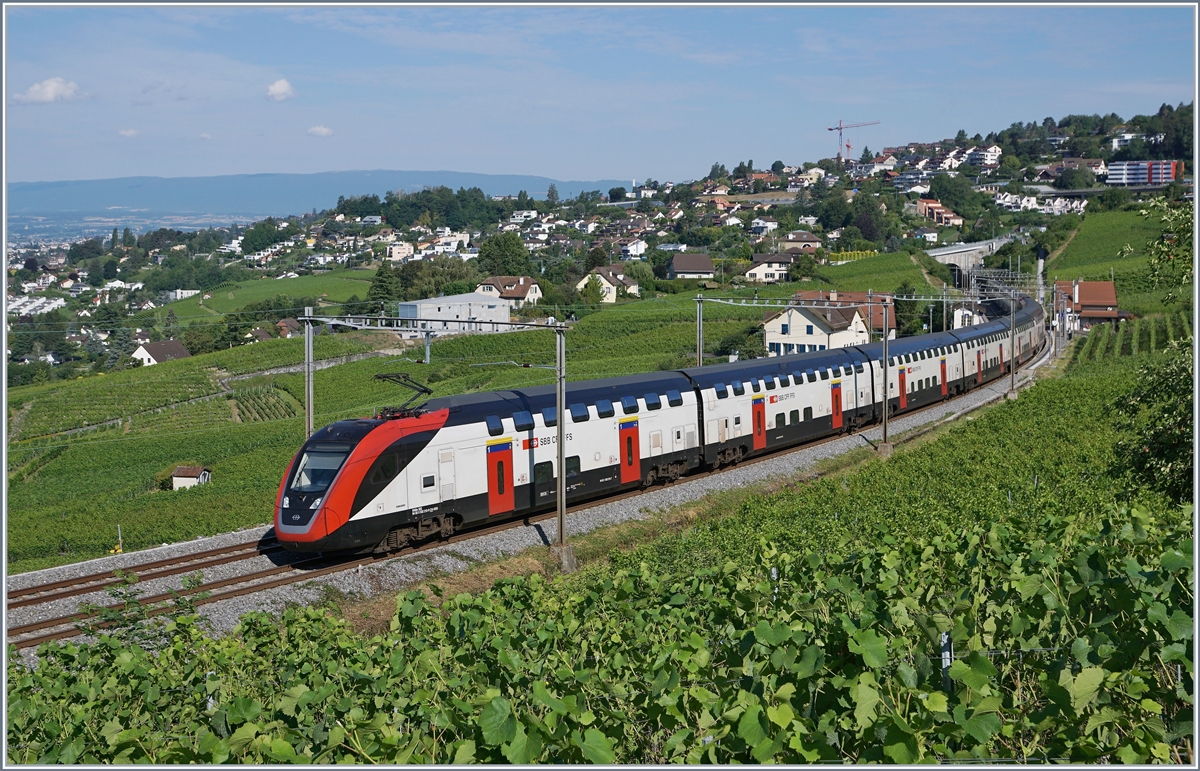 Die beiden SBB Twindexx RABe 502 212-9 und RABDe 502 010-3 (Ville de Genève) sind bei Bossière als IC 713 unterwegs. Der Zug startet in Genève Aéroport und sein Ziel ist St. Gallen. 

14. Juli 2020