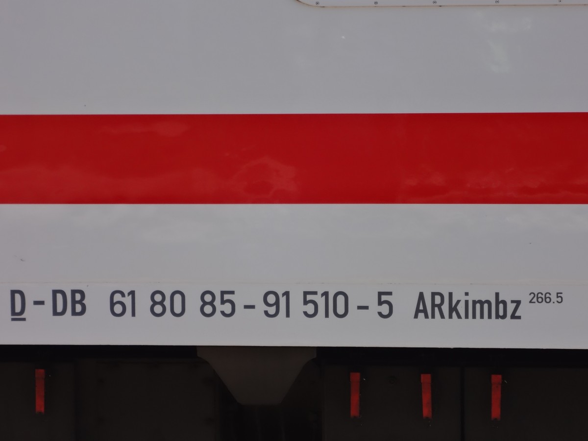Die Beschriftung eines ARkimbz 266.5 im Detail. Stand 2013