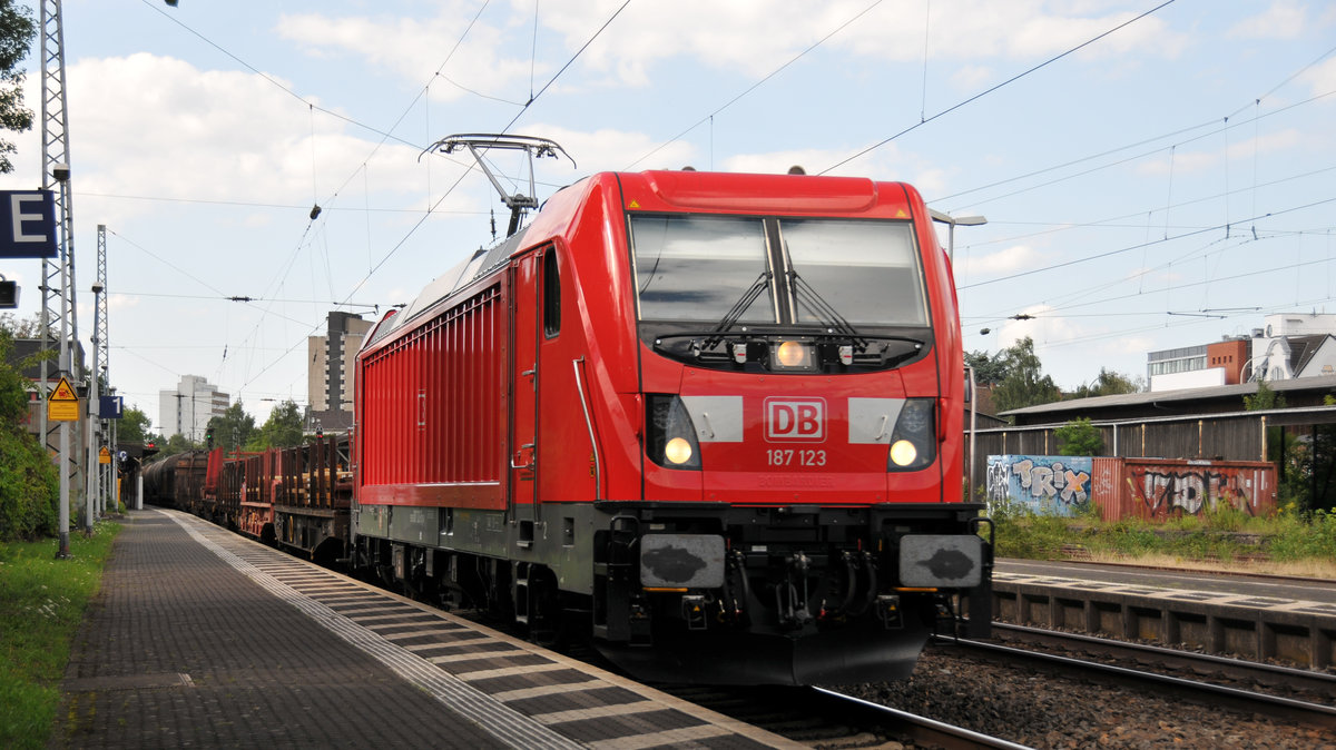 Die BR 187 fehlte noch in meiner Sammlung, da ich schon seit über einem Jahr nicht mehr nach Deutschland zum Fotografieren gefahren bin. Am 21/07/2017 erwischte ich dann in Bonn-Beuel gleich die 124 und die hier abgebildete 187 123.