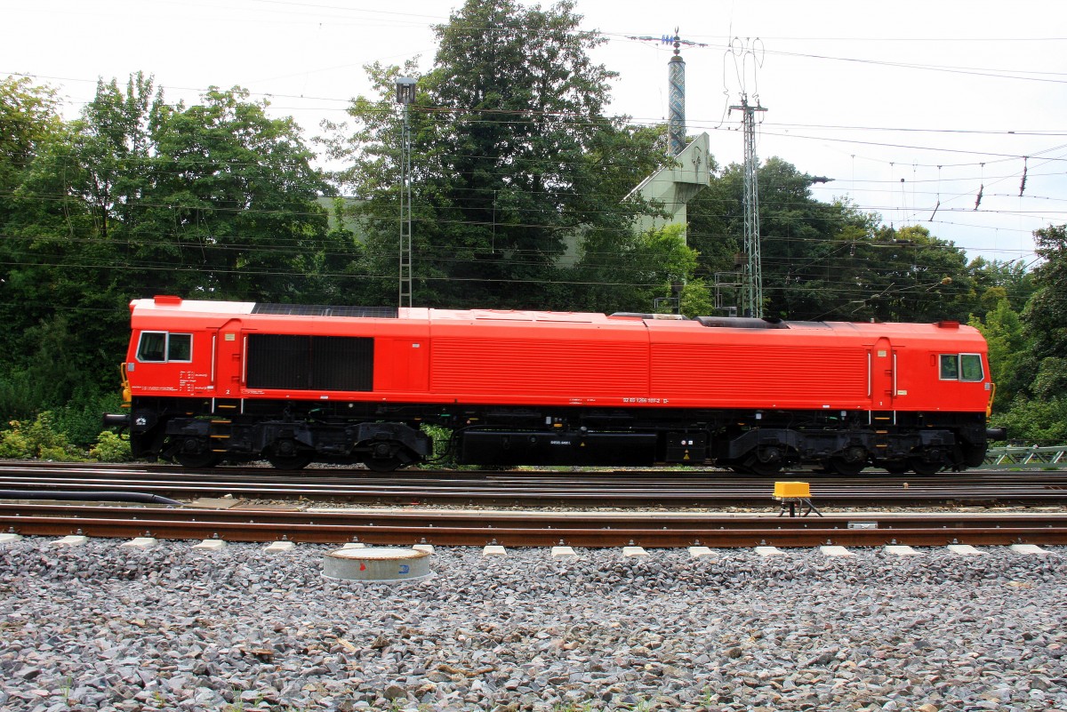 Die Class 66 DE6313 von Crossrail kommt als Lokzug aus Montzen(B) und fhrt in Aachen-West ein bei Sonne und Wolken am 1.9.2013.