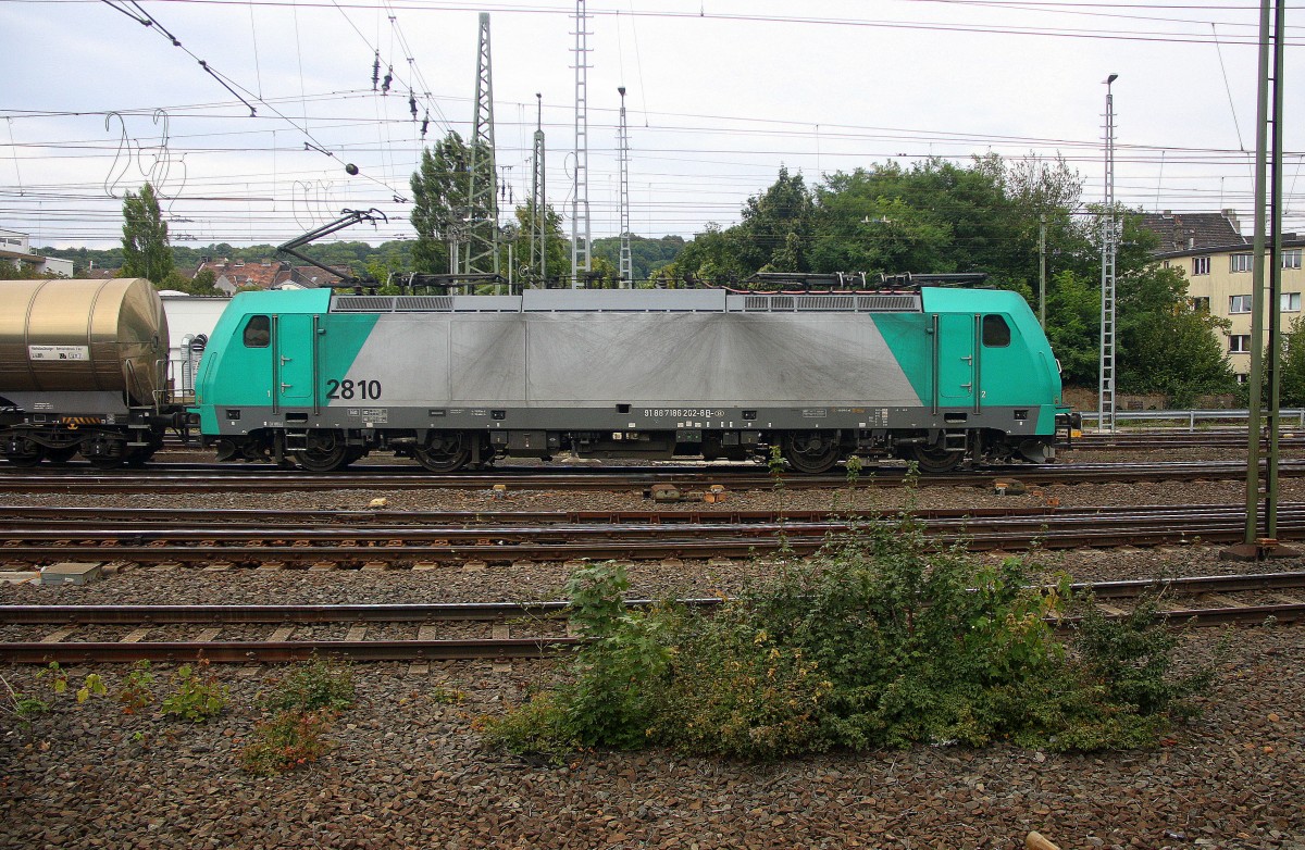 Die Cobra 2810 fährt mit einem langen Kesselzug aus Ludwigshafen-BASF nach Antwerpen-BASF(B),aufgenommen bei der Ausfahrt aus Aachen-West in Richtung Montzen/Belgien. Aufgenommen vom Bahnsteig in Aachen-West.
Bei Regenwolken am Nachmittag vom 13.9.2015.