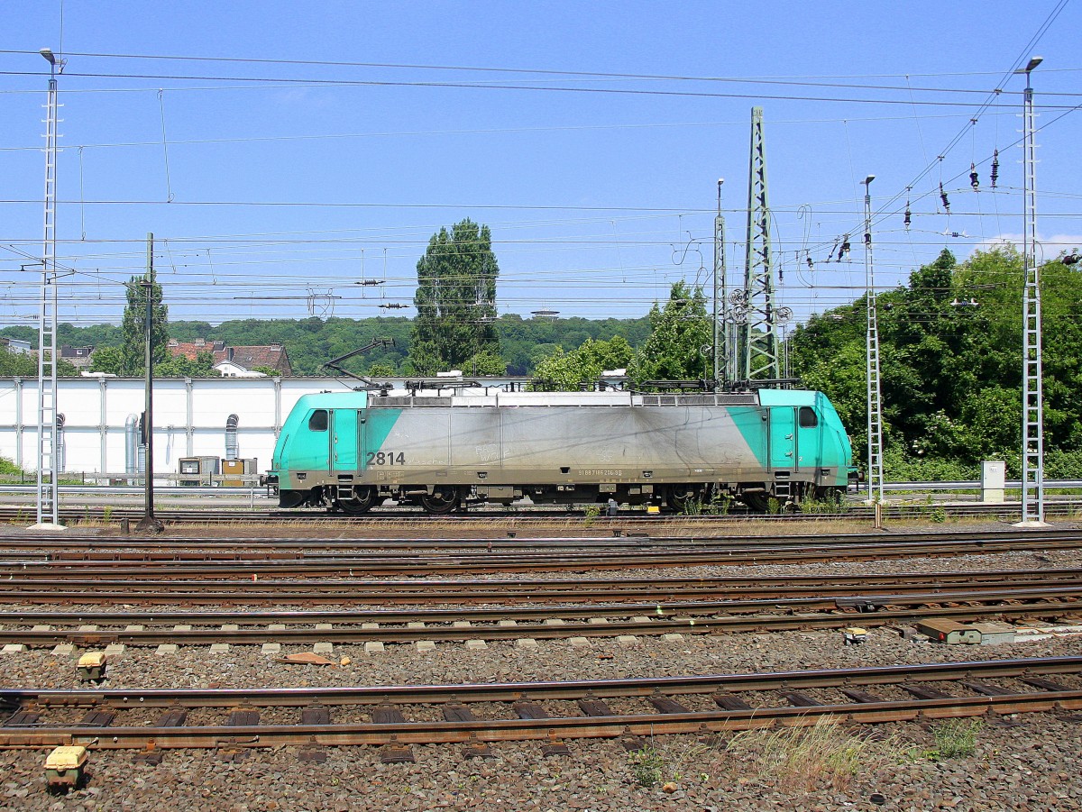 Die Cobra 2814 rangiert in Aachen-West. 
Aufgenommen vom Bahnsteig in Aachen-West. 
Bei schöem Sonnenschein am Nachmittag vom 6.6.2015.