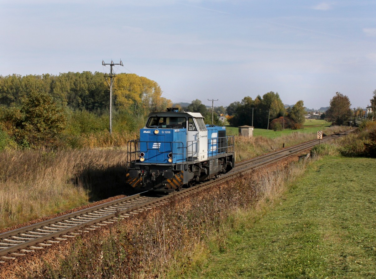 Die D 05 am 20.10.2013 unterwegs bei Schwindegg.