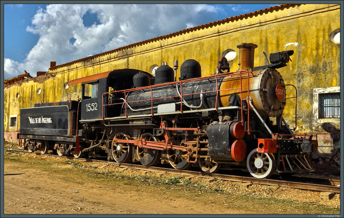 Die Dampflok 1552 steht am 27.03.2017 abgestellt im Bahnhof Trinidad.