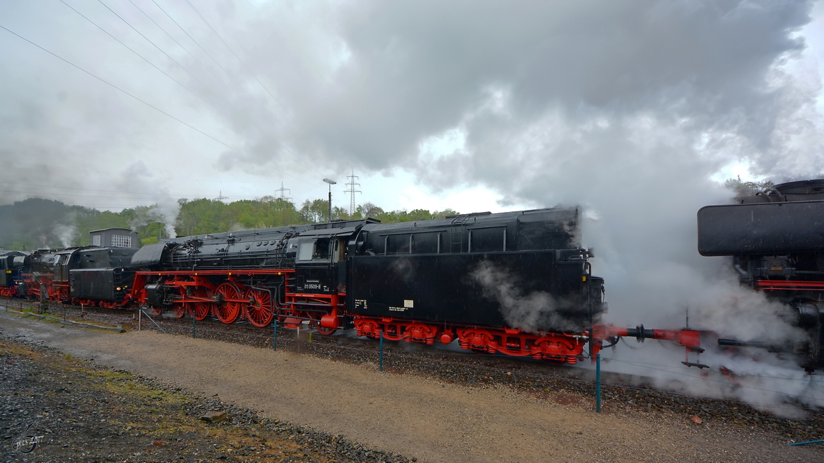 Die Dampflokomotive 01 0509-8 Anfang Mai 2017 im Eisenbahnmuseum Bochum.