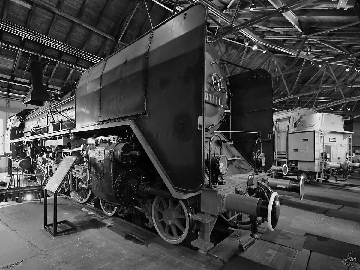 Die Dampflokomotive 01 111 wurde 1934 gebaut. (Deutsches Dampflokomotiv-Museum Neuenmarkt-Wirsberg, Juni 2019)