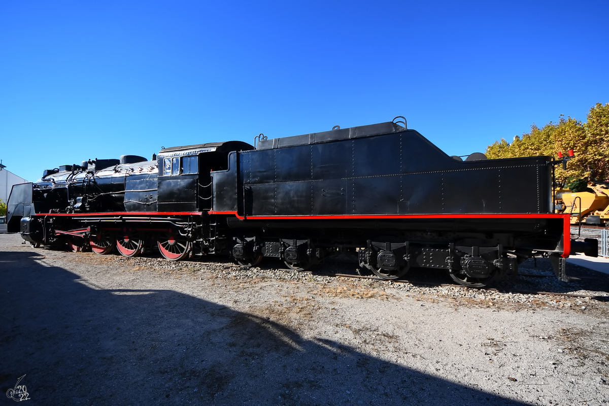 Die Dampflokomotive 240F-2705 wurde 1947 bei Euskalduna in Bilbao gebaut. (Eisenbahnmuseum von Katalonien in Vilanova i la Geltrú, November 2022)