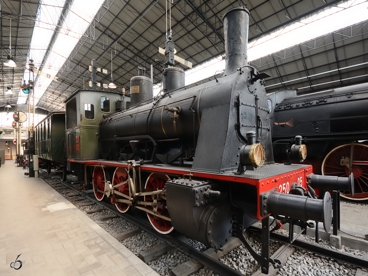 Die Dampflokomotive 250-05 im Museum für Wissenschaft und Technik in Mailand (April 2015)