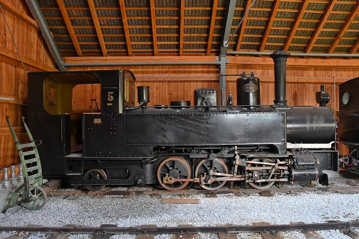 Die Dampflokomotive  5  wurde im Jahr 1890 bei Krauss in Linz gebaut. (Mauterndorf, August 2019)