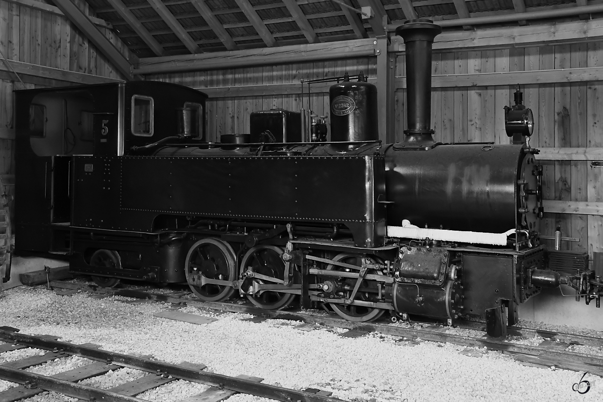 Die Dampflokomotive  5  wurde im Jahr 1890 bei Krauss in Linz gebaut. (Mauterndorf, August 2019