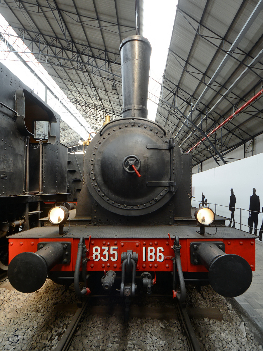 Die Dampflokomotive 835 186 im Museum für Wissenschaft und Technik in Mailand (April 2015)
