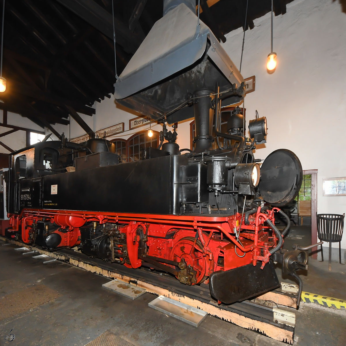 Die Dampflokomotive 99 1579-4 wurde 1912 als  169  an die königlich sächsische Staatseisenbahn ausgeliefert. (Sächsisches Schmalspurbahnmuseum Rittersgrün, September 2020)