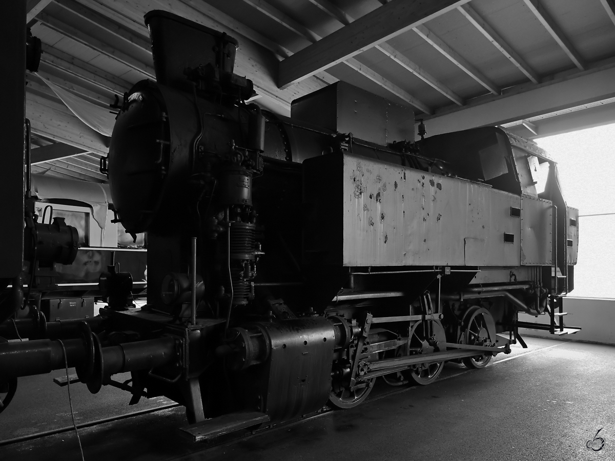 Die Dampflokomotive  NEUE  wurde 1952 von der Wiener Lokomotivfabrik Floridsdorf für die Schöller Bleckmann Stahlwerke gebaut. (Lokpark Ampflwang, August 2020)