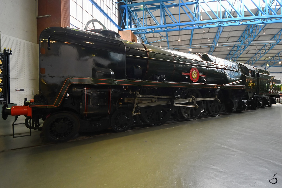 Die Dampflokomotive No 35029  Ellerman Lines  der Southern Railway wurde 1949 gebaut. (National Railway Museum York, Mai 2019)