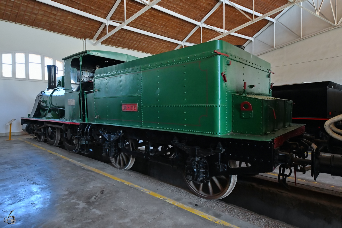 Die Dampflokomotive Oeste 77 (120-2131) wurde 1884 in der Maschinenfabrik Esslingen gebaut. (Eisenbahnmuseum von Katalonien in Vilanova i la Geltrú, November 2022)