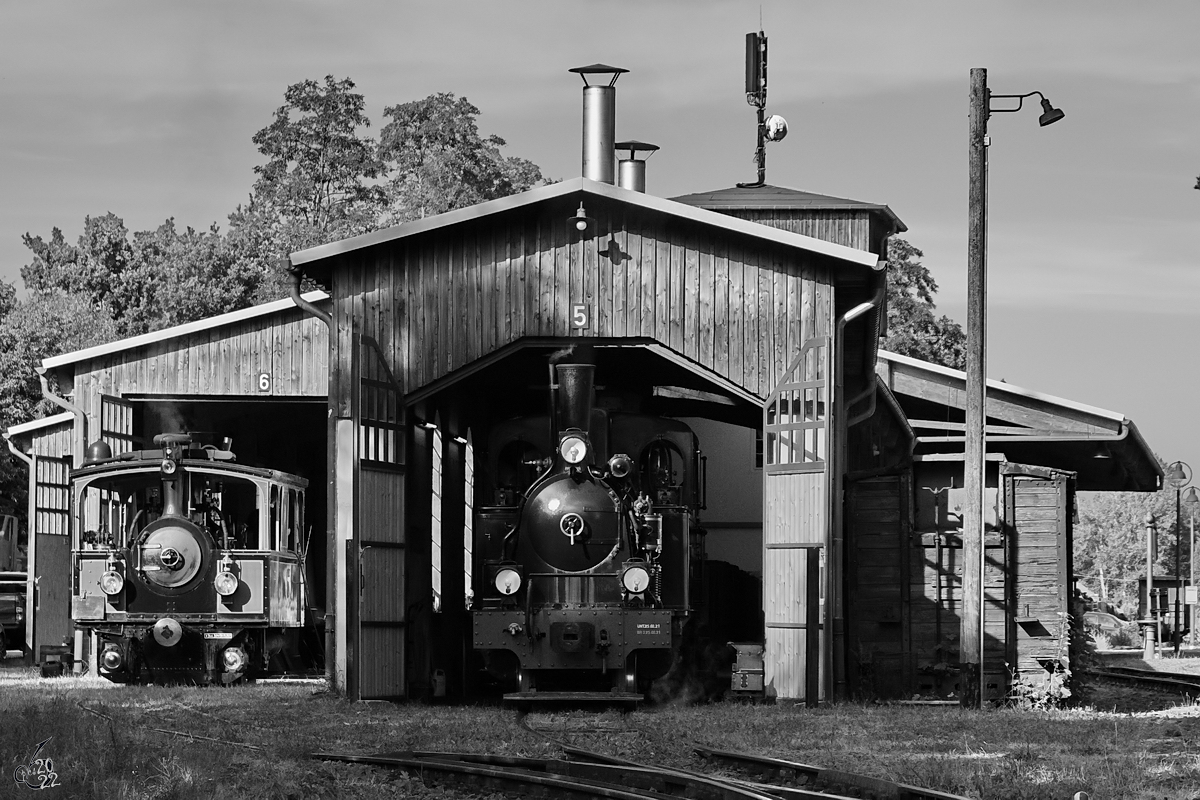 Die Dampflokomotiven  Spreewald  und  Laura  waren Ende Juli 2022 für die Sauerländer Kleinbahn im Einsatz.