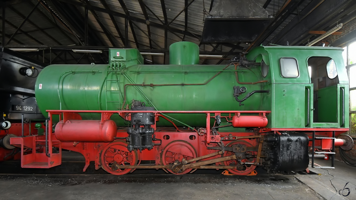 Die Dampfspeicherlokomotive C-Fl 03 006 Mitte August 2018 im Eisenbahnmuseum Arnstadt.
 