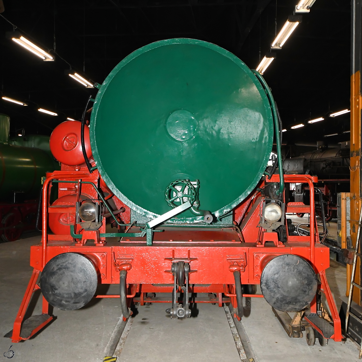 Die Dampfspeicherlokomotive LKM FLB, Nr. 146067 wurde 1956 gebaut. (Sächsisches Eisenbahnmuseum Chemnitz-Hilbersdorf, September 2020)