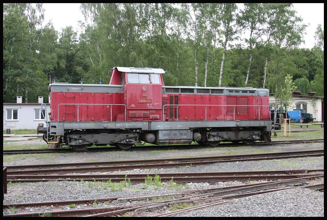 Die Diesellok T 466 0286 stand am 22.6.2018 im Freigelände im Museum in Luzna u Rakovnika.