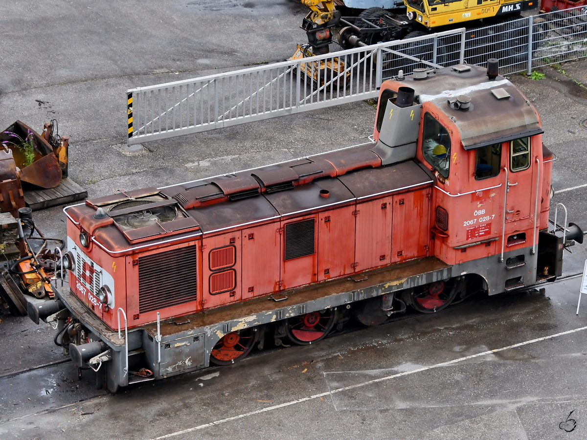 Die Diesellokomotive 2067 028-7 aus dem Jahr 1961 war Mitte August 2020 im Lokpark Ampflwang zu sehen.