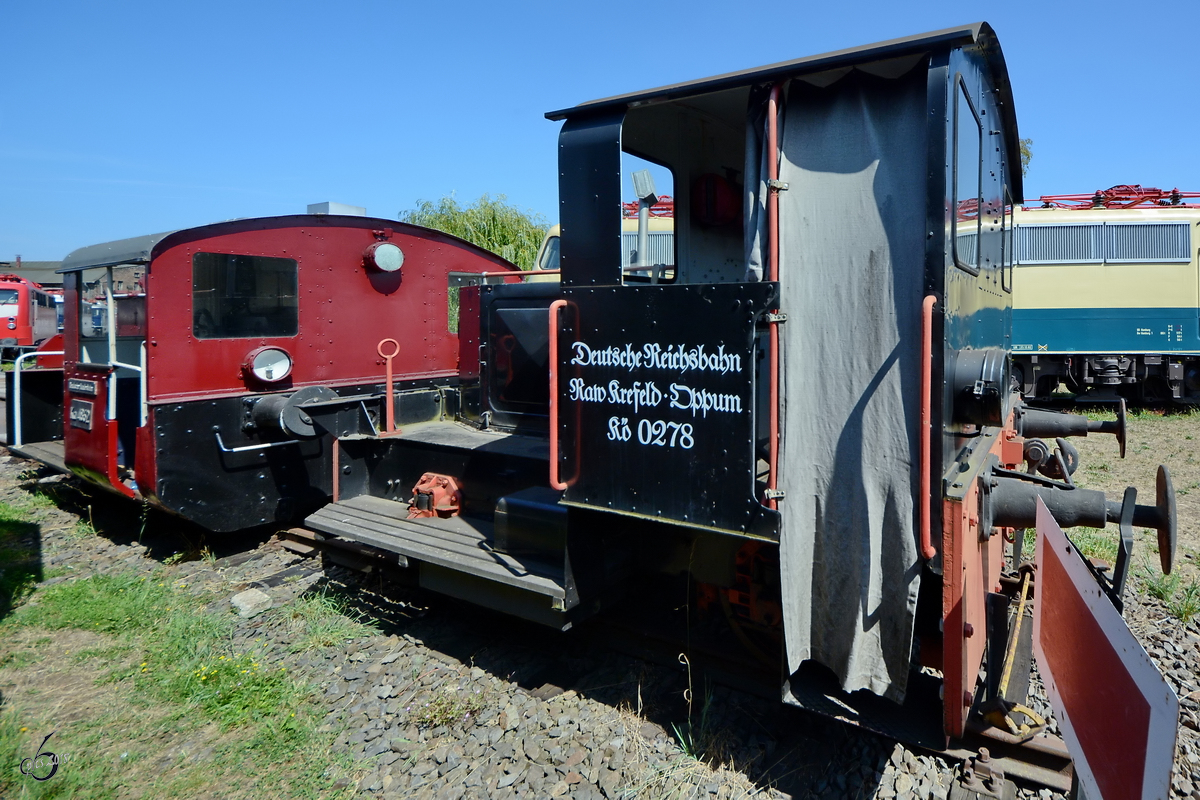 Die Diesellokomotive Kö 0278 im August 2018 im Eisenbahnmuseum Koblenz.