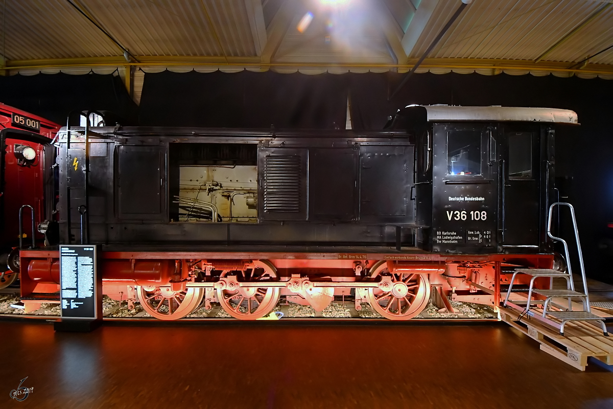 Die Diesellokomotive V 36 108 war Anfang Juni 2019 im Verkehrsmuseum Nürnberg ausgestellt.