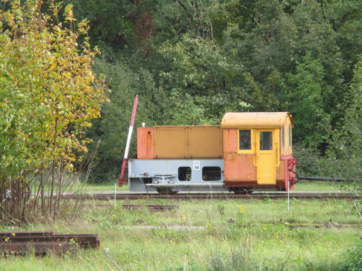 Die ehemalige 199 008,von der Hallenser Industriebahn,verschlug es zur IG Hirzbergbahn e.V. ins thüringische Georgenthal.Am 22.Oktober 2023 fotografierte ich die Lok dort.