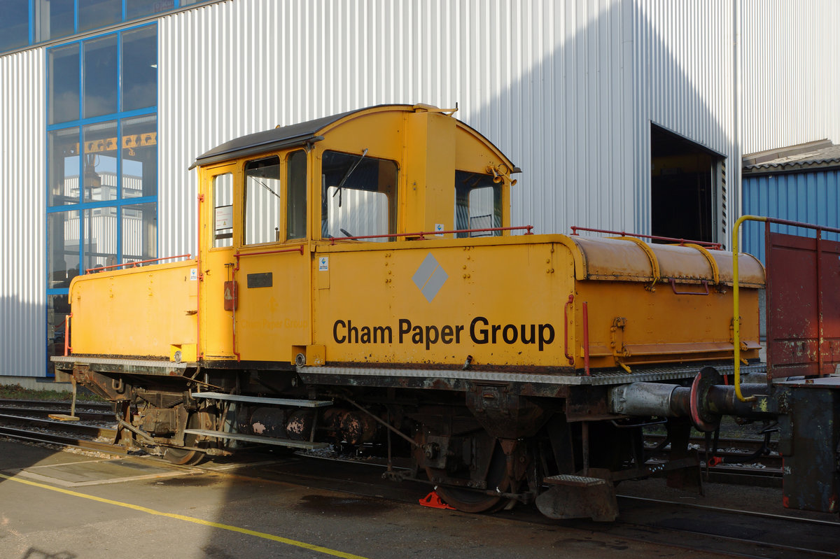 Die ehemalige Cham Paper Group Akkulok  Marie  mit Baujahr 1919 in Frauenfeld abgestellt am 9. Dezember 2016.
Foto: Walter Ruetsch