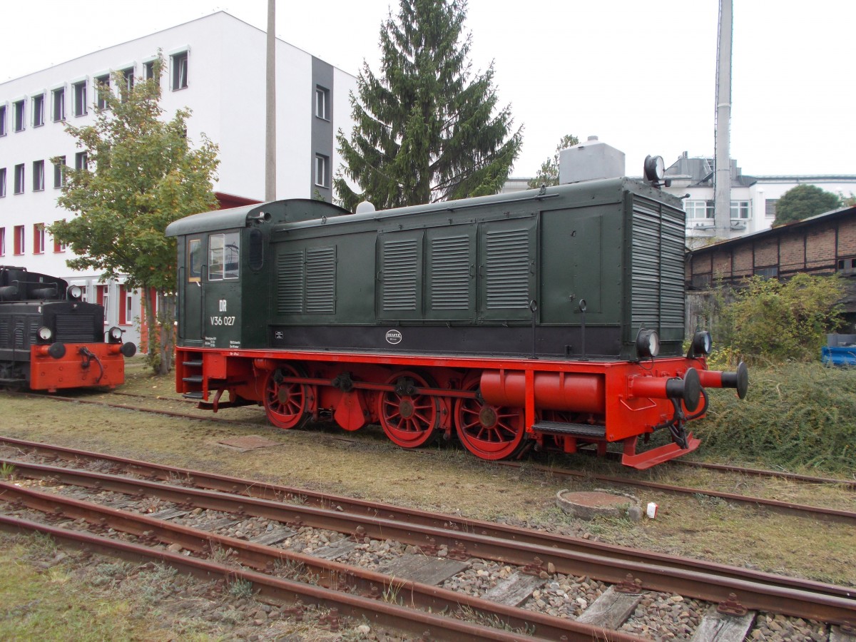 Die Einzige erhalten,gebliebene DR V36 ist die V36 027 die im Eisenbahn-und Technikmuseum Schwerin Zuhause ist.Am 03.Oktober 2014 war Sie beim Besichtigungstag im Freigelände ausgestellt.