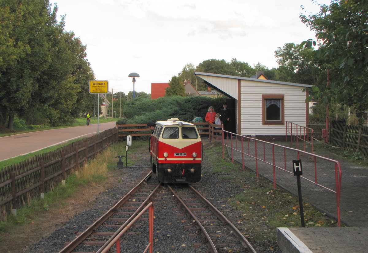 Die EL 9-002 am 02.10.2016 beim umsetzen im Bahnhof Wippergrund.
