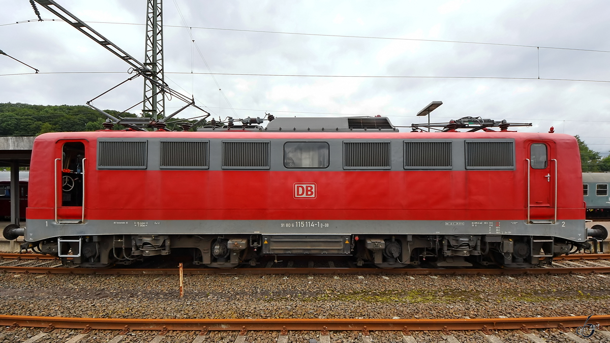 Die Elektrolokomotive 115 114-1 Anfang Juli 2019 zu Gast in Altenbeken.