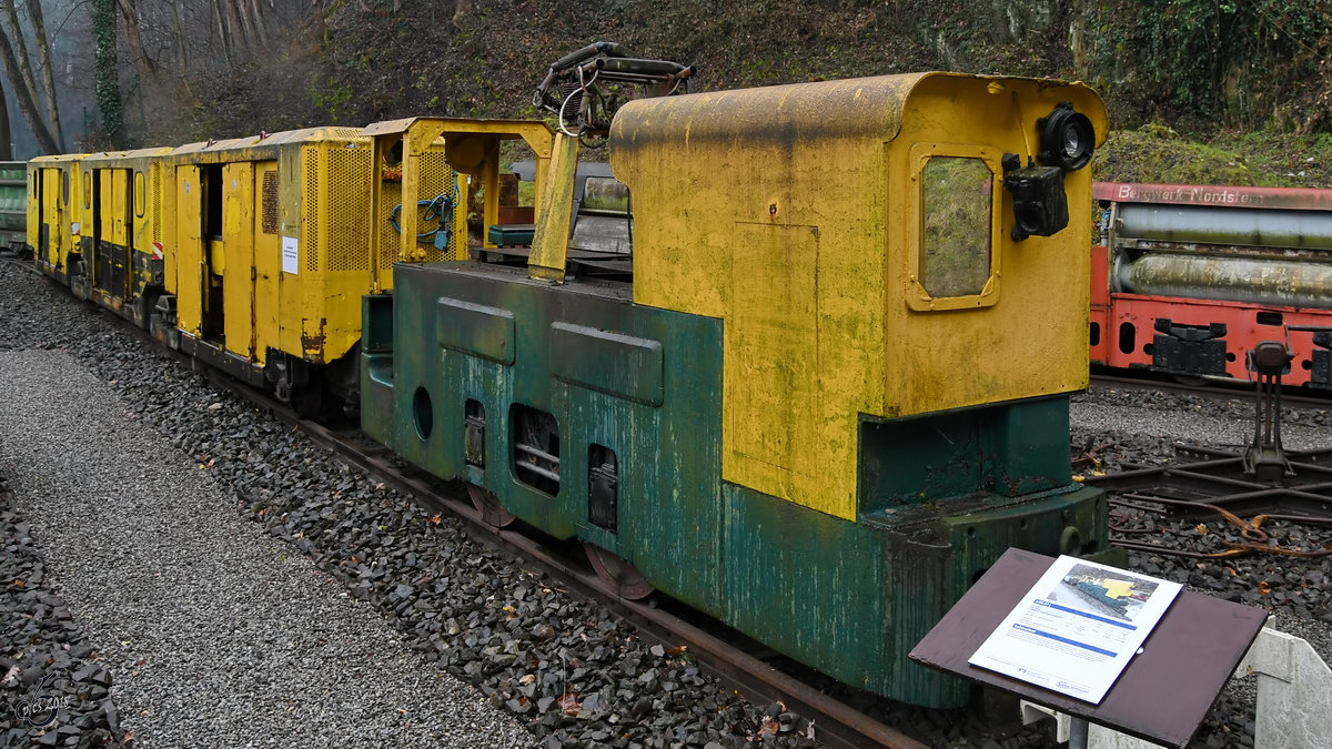 Die Elektrolokomotive EL5 von AEG im Gruben- und Feldbahnmuseum Zeche Theresia. (Witten, April 2018)