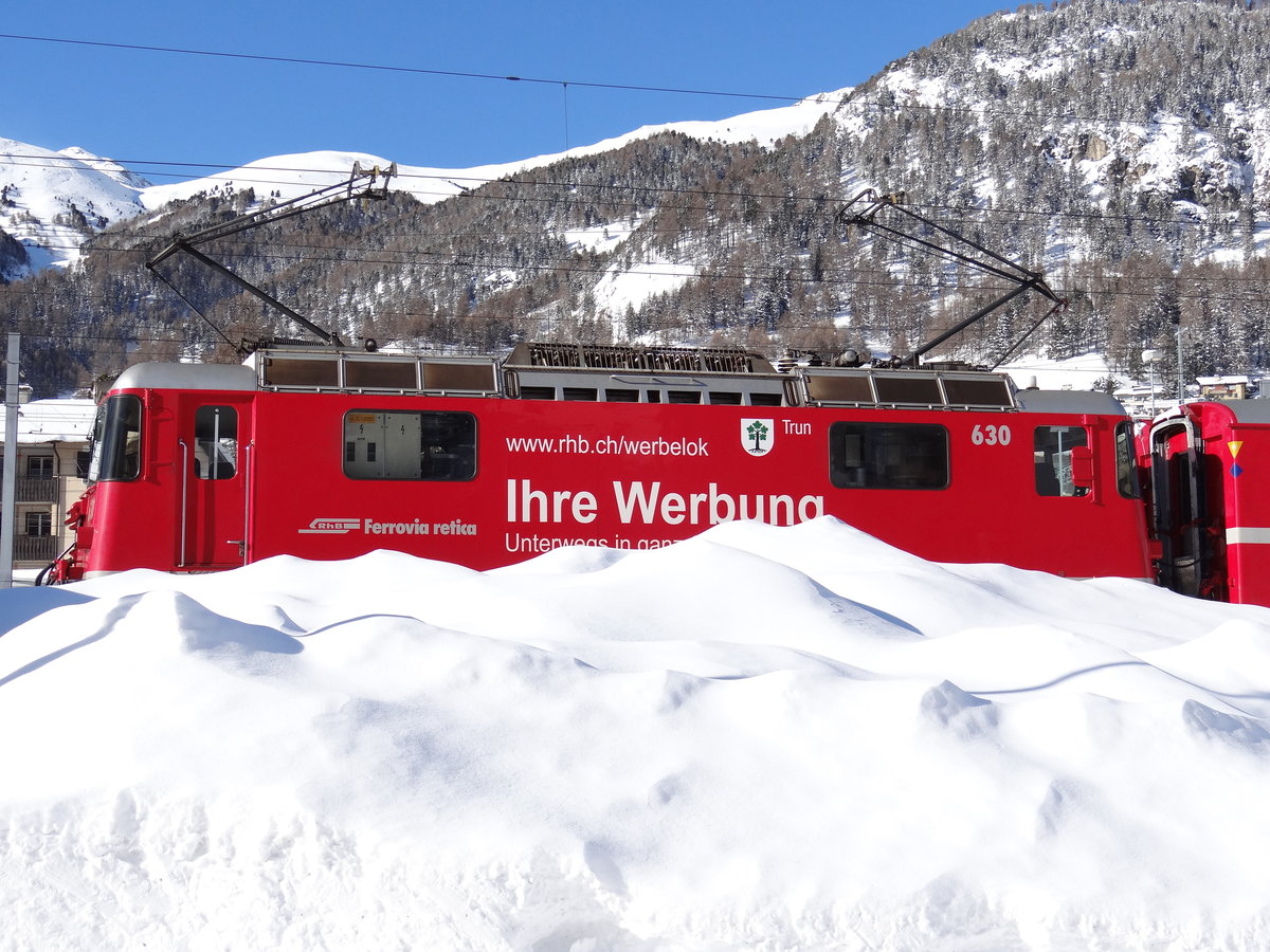 Die Ge 4/4 II 630 im Schnee - Bf. Samedan - 15-01-2019