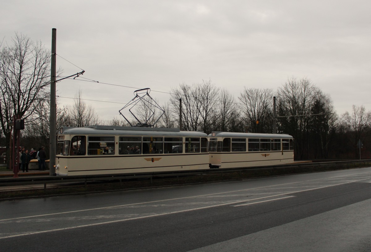 Die Gotha Straßenbahn der Plauener Straßenbahn zu sehen am 17.01.15 in Plauen an der Plamag. 