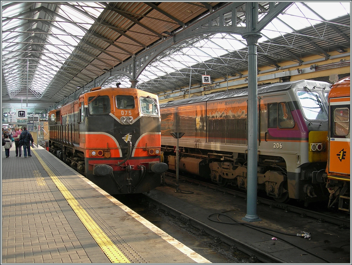 Die Irish Rail CC 075 in Dublin Heuston. 
7. Okt. 2006