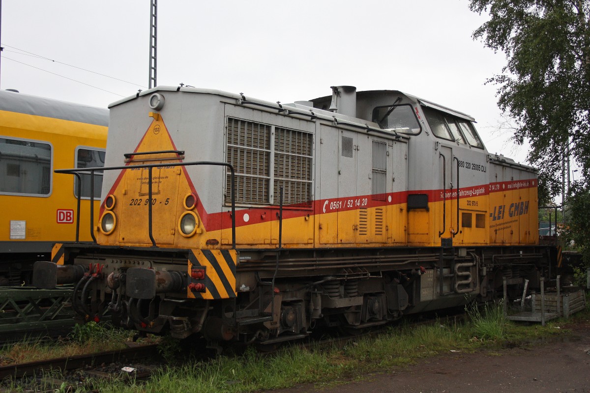 Die-Lei 202 970 (202 500-5) am 26.5.13 abgestellt in Kln-Mlheim.