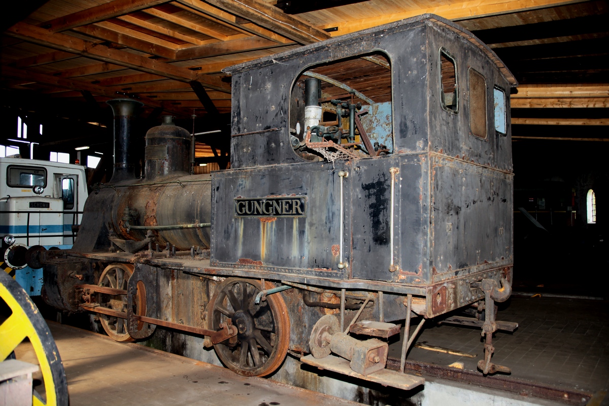 Die Lok Hs 368 GUNGNER der DSB im Eisenbahnmuseum Gedser Remise am 02.06.2019.