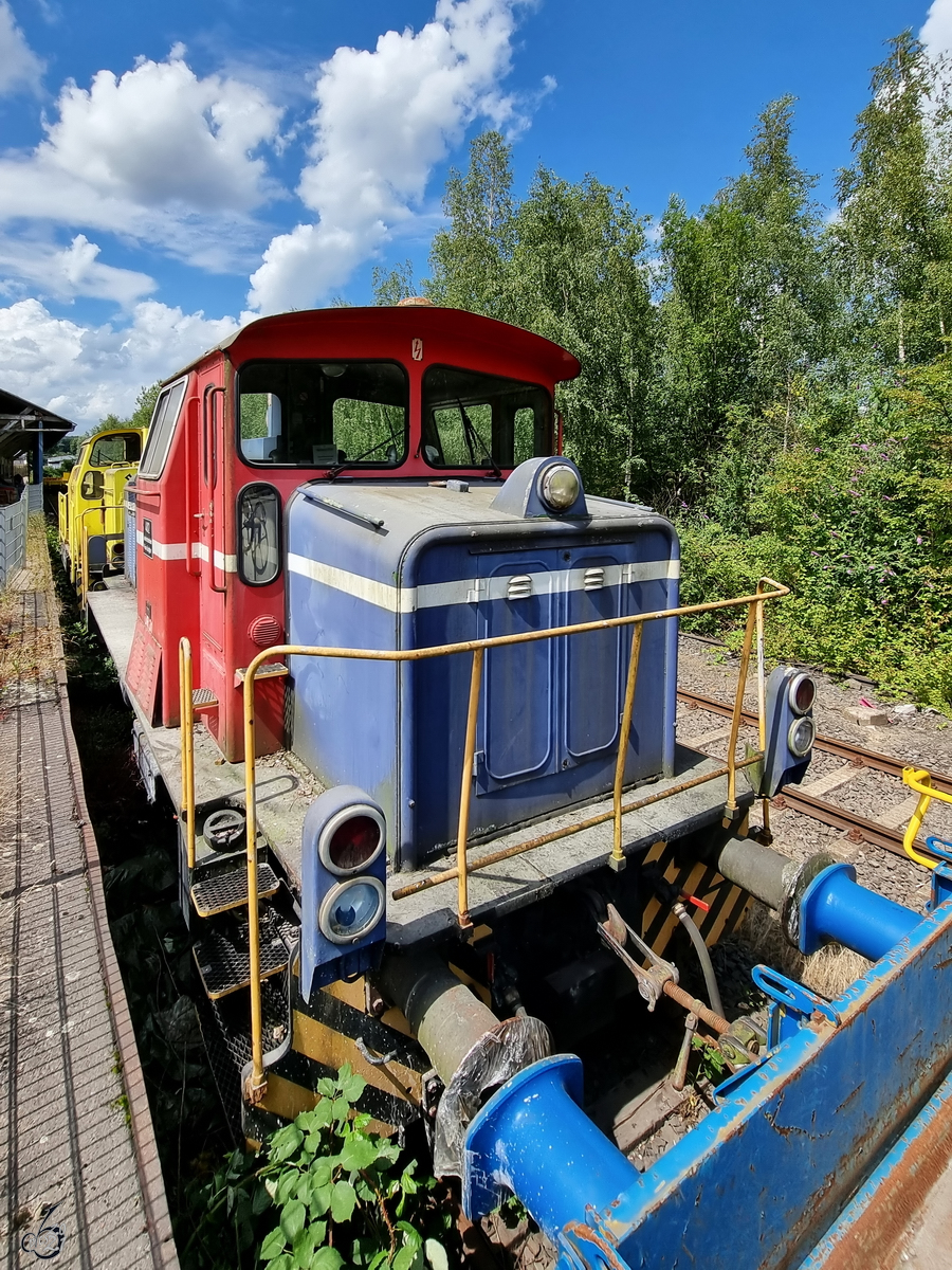 Die MaK-Diesellokomotive OR31 war Ende Juli 2021 in Hattinger Bahnhofsnähe abgestellt.